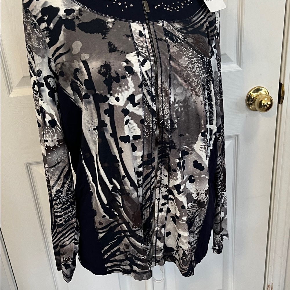 GOLLEHAUG ZIP UP CARDIGAN SZD 46 US L (12-14) NWT